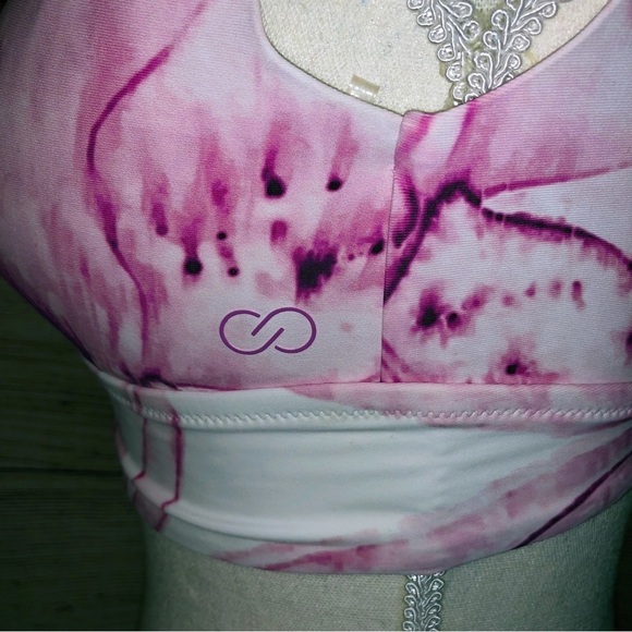 CALIA By Carrie Underwood Wide Strap Tie-dye Pink Long Line Bikini Size XS - Picture 6 of 15